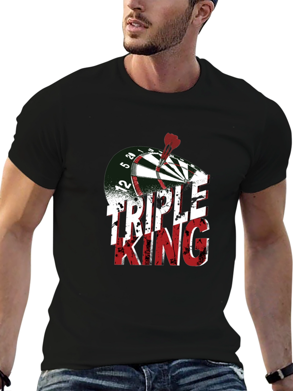 Triple King Dartboard T-Shirt - Novelty Dart Throwing Tee