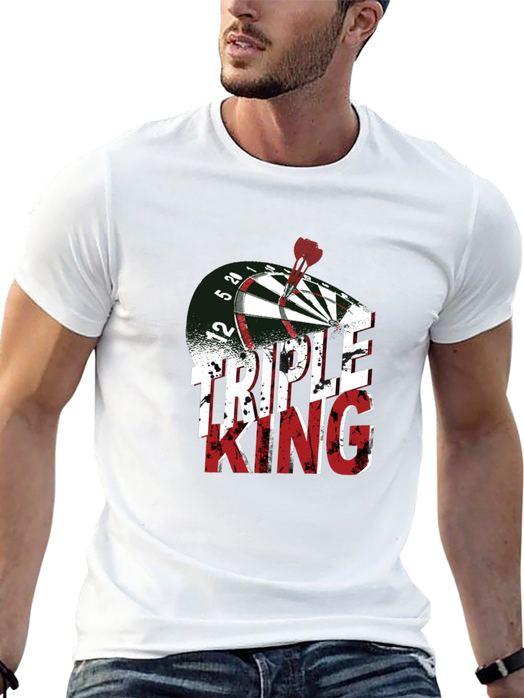 Triple King Dartboard T-Shirt - Novelty Dart Throwing Tee
