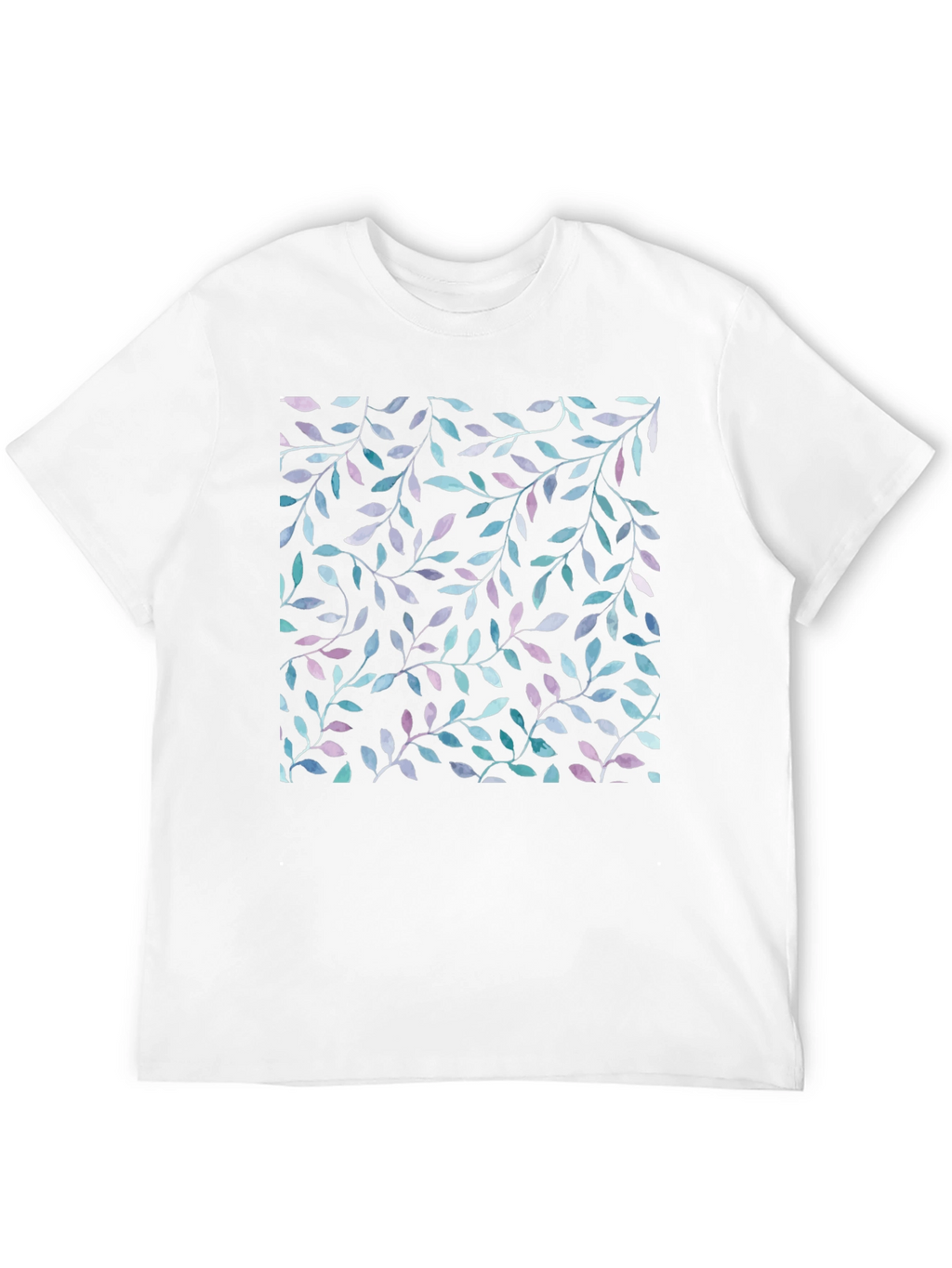 Leaf Print Black T-Shirt