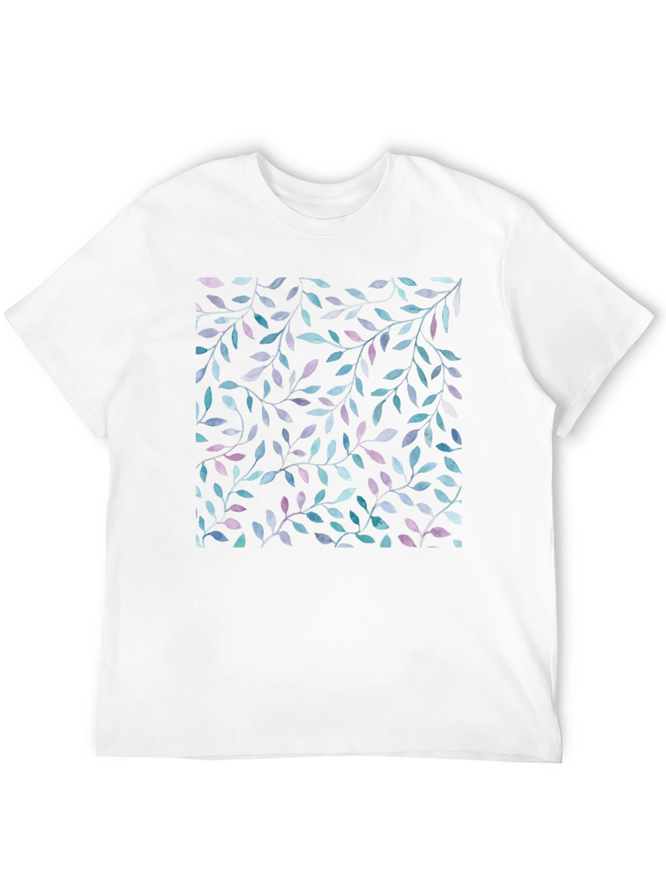 Leaf Print Black T-Shirt
