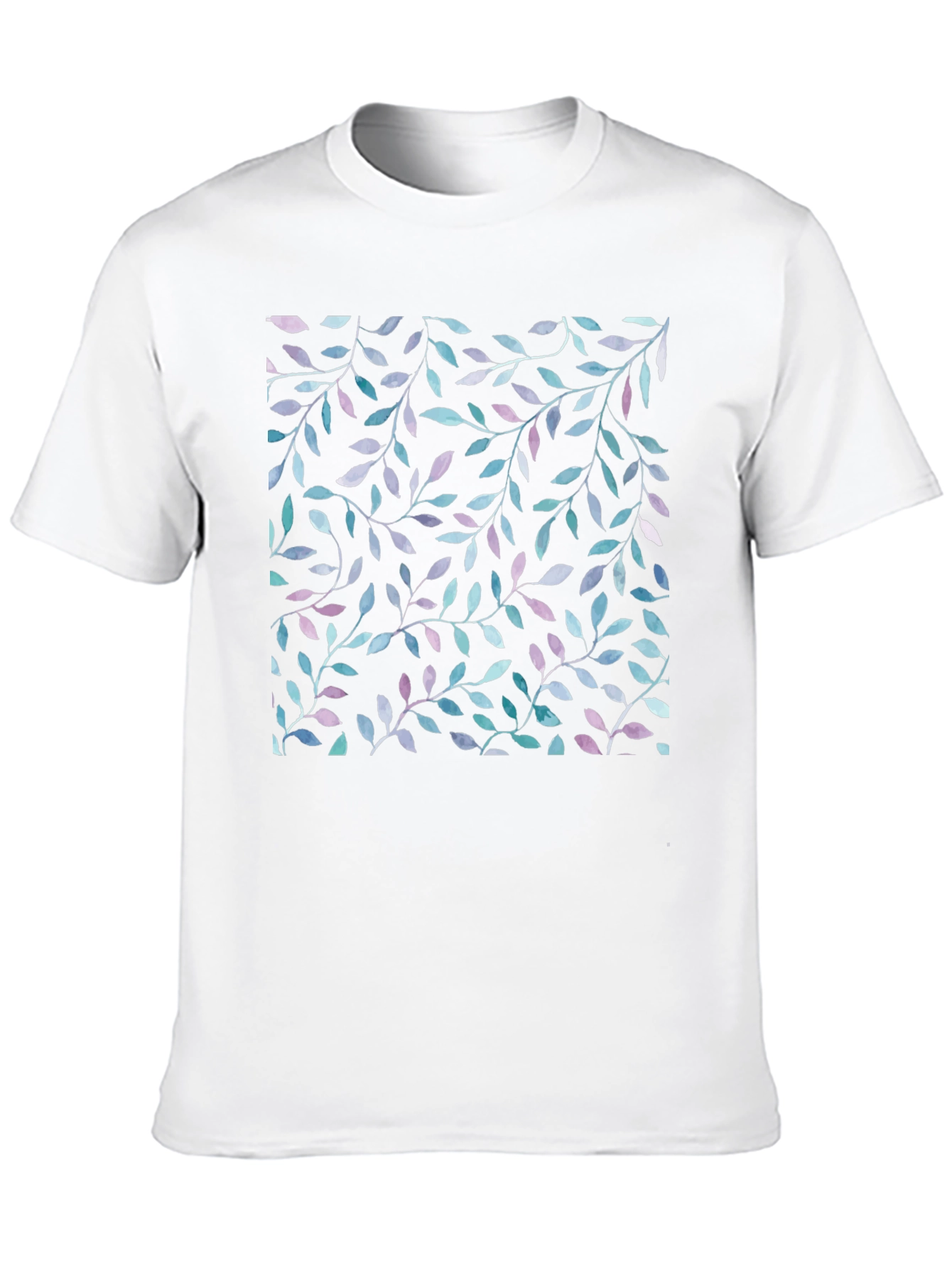 Leaf Print Black T-Shirt
