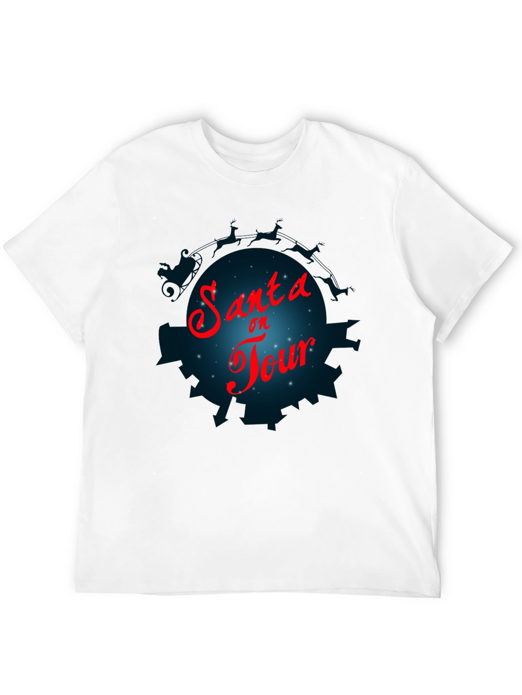 Santa On Tour T-Shirt - Holiday Festive Graphic Tee