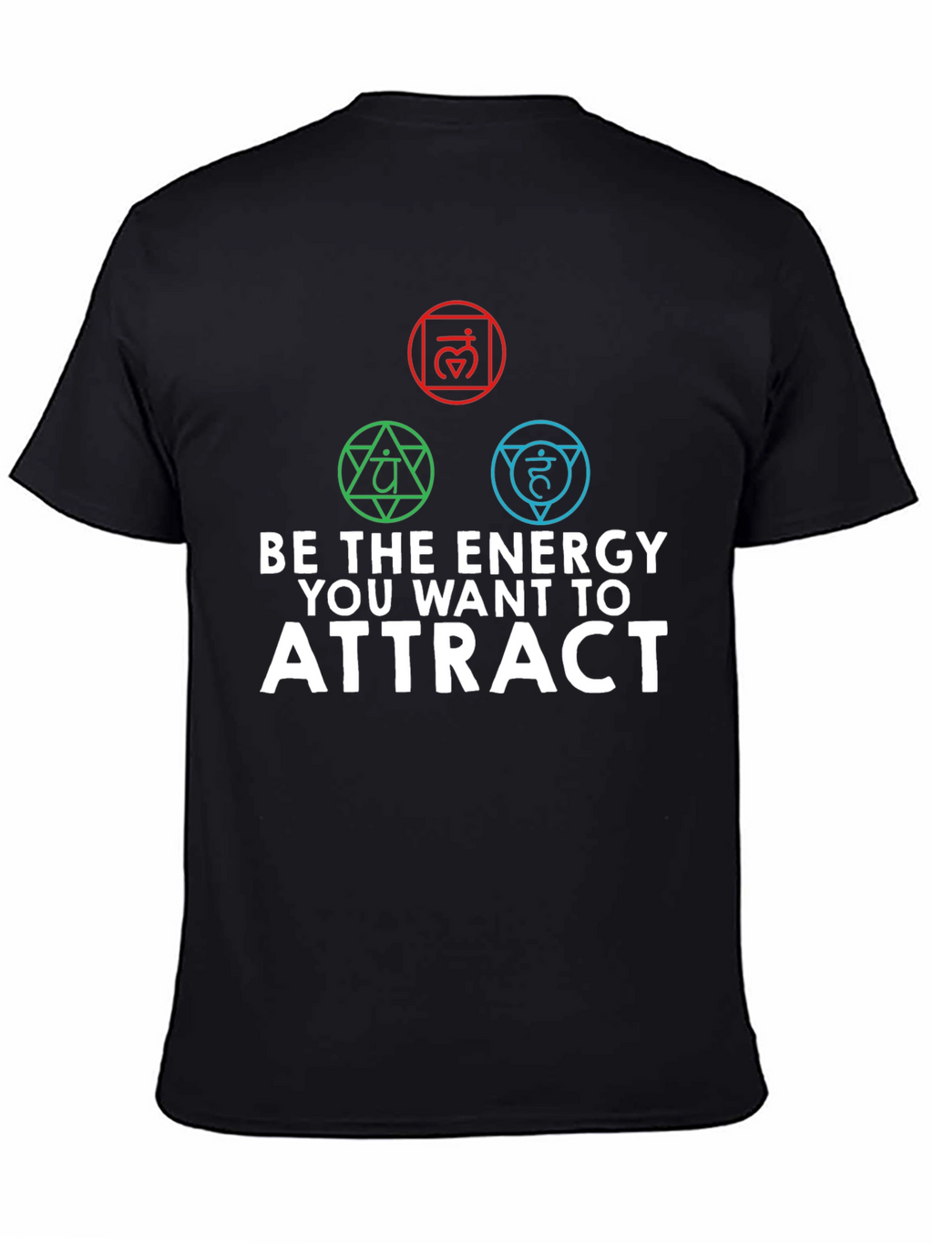 Energy Chakra Black Graphic T-Shirt for Men