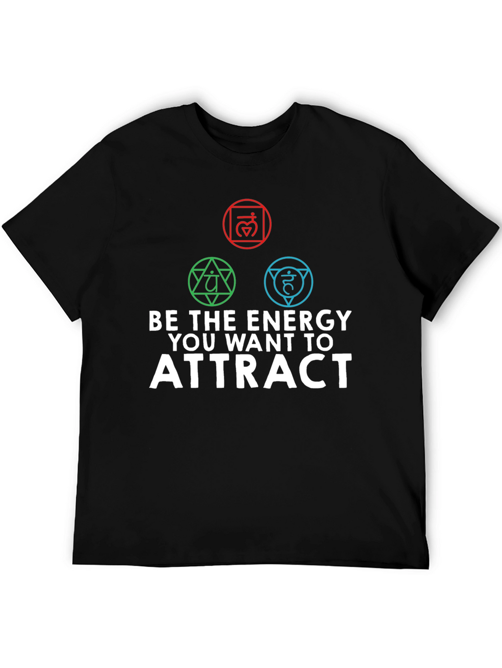 Energy Chakra Black Graphic T-Shirt for Men