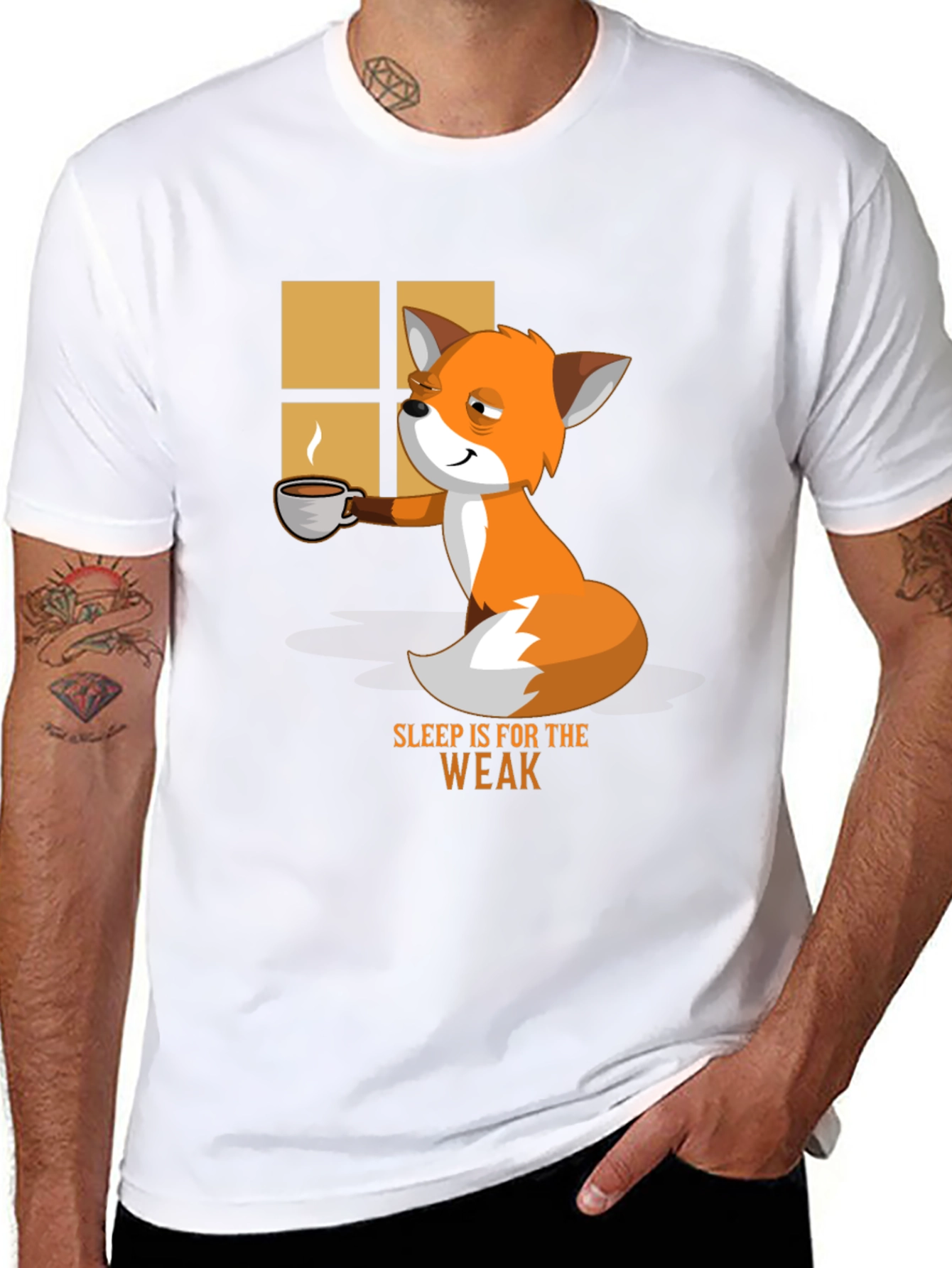 Sleep is for the Weak Funny Fox T-Shirt