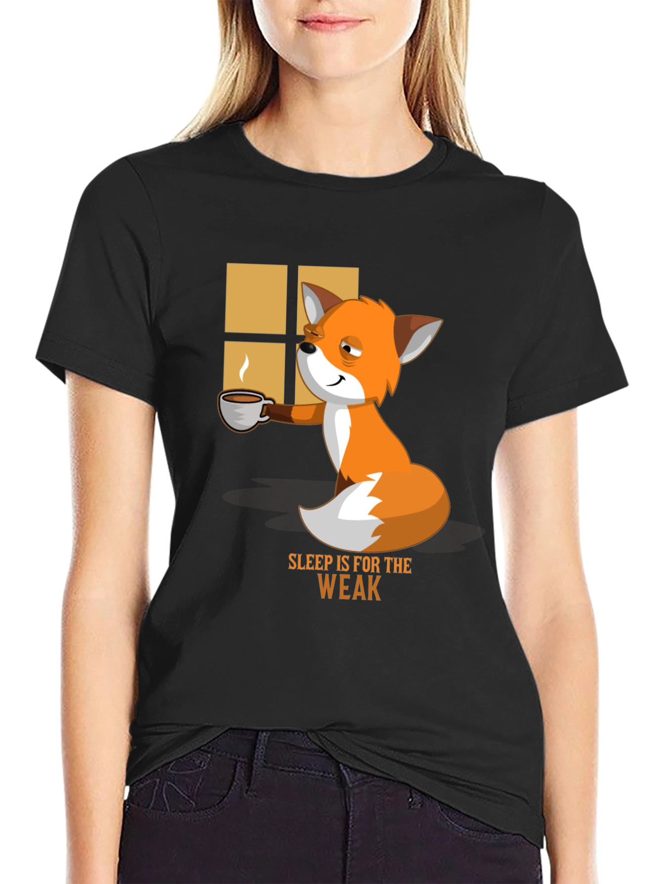 Sleep is for the Weak Funny Fox T-Shirt