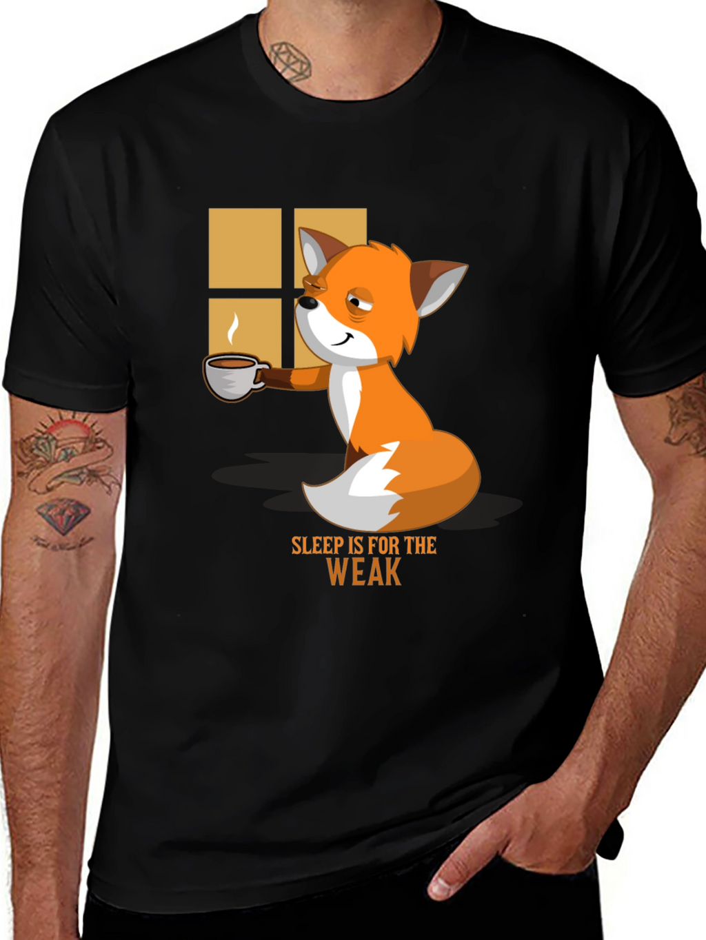 Sleep is for the Weak Funny Fox T-Shirt