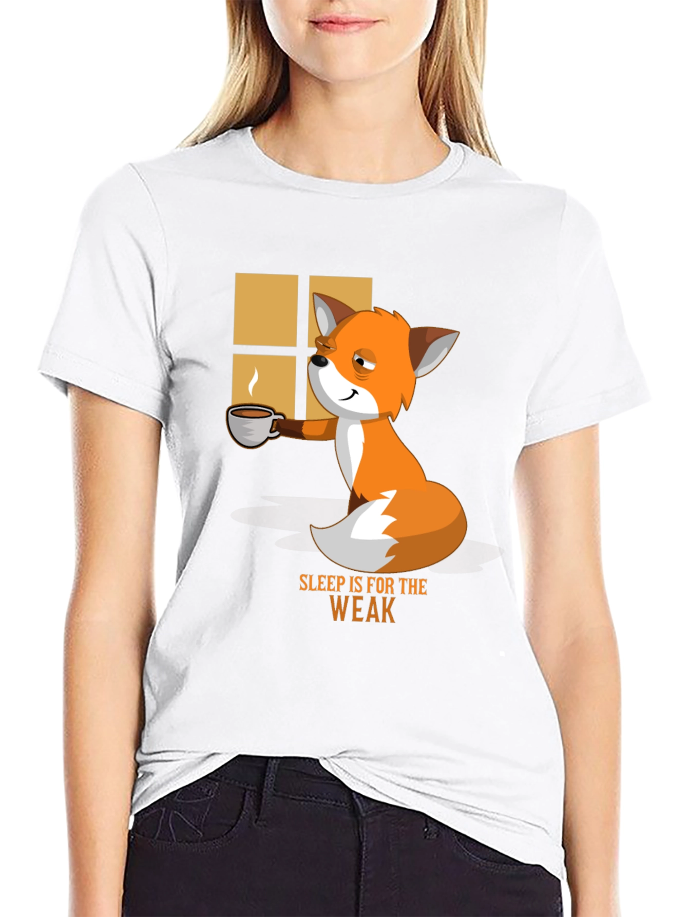 Sleep is for the Weak Funny Fox T-Shirt