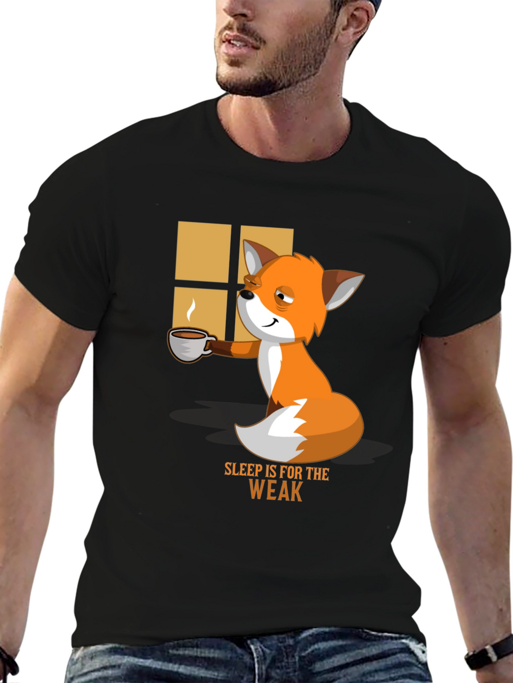 Sleep is for the Weak Funny Fox T-Shirt