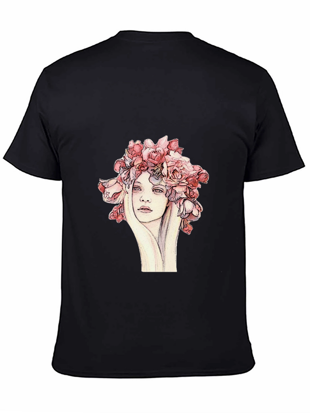 Floral Woman Graphic Tee - Unique Artistic Design