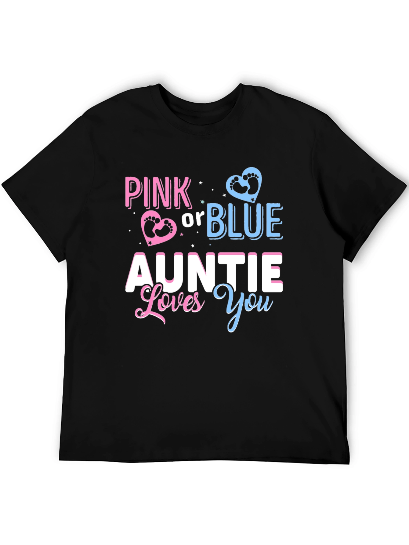 Pink or Blue Auntie Loves You Gender Reveal T-Shirt
