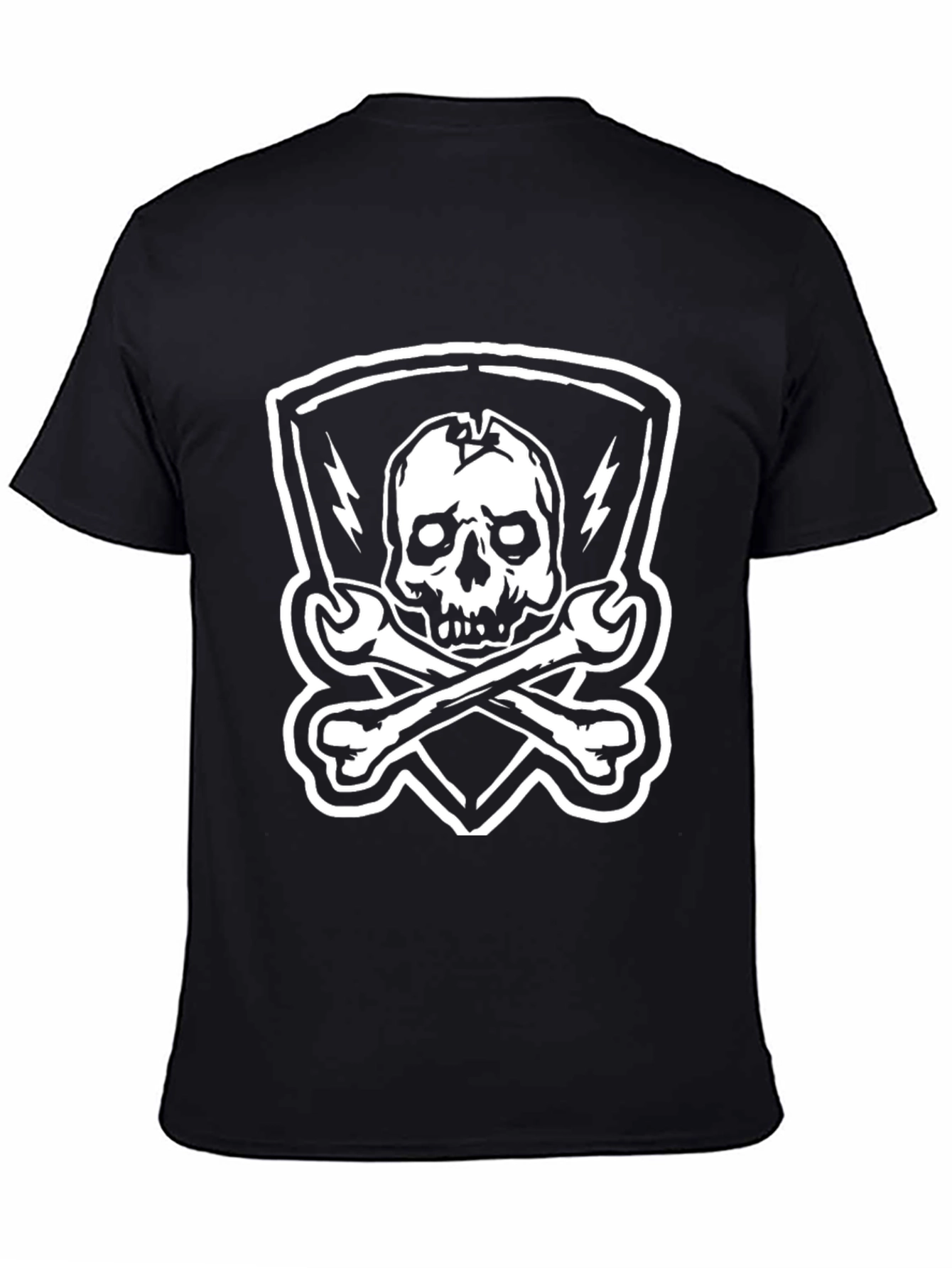 Skull & Wrenches Graphic Tee - Edgy Black T-Shirt