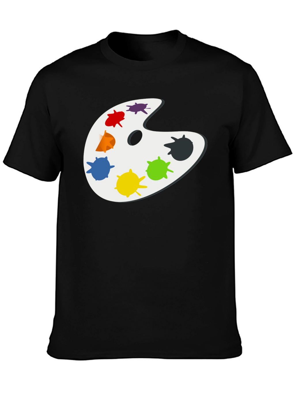 Artists Palette Black T-Shirt - Painter Gift