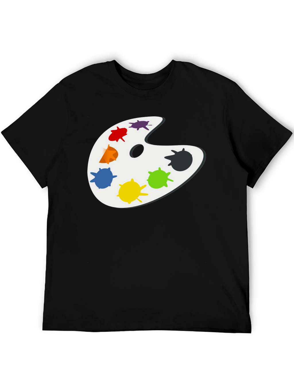 Artists Palette Black T-Shirt - Painter Gift