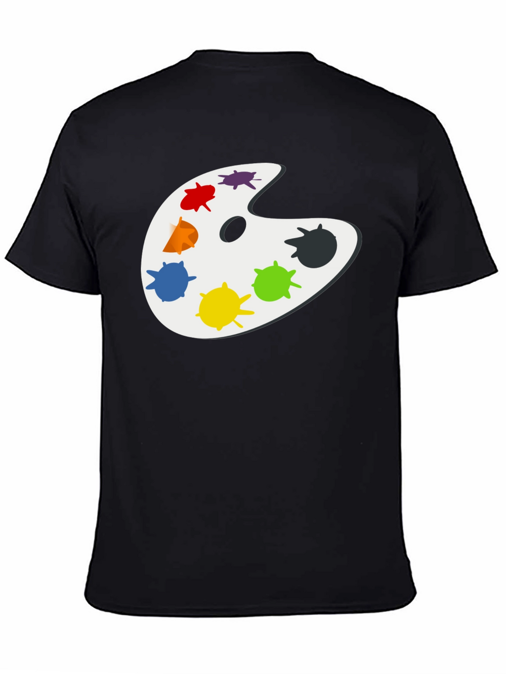Artists Palette Black T-Shirt - Painter Gift