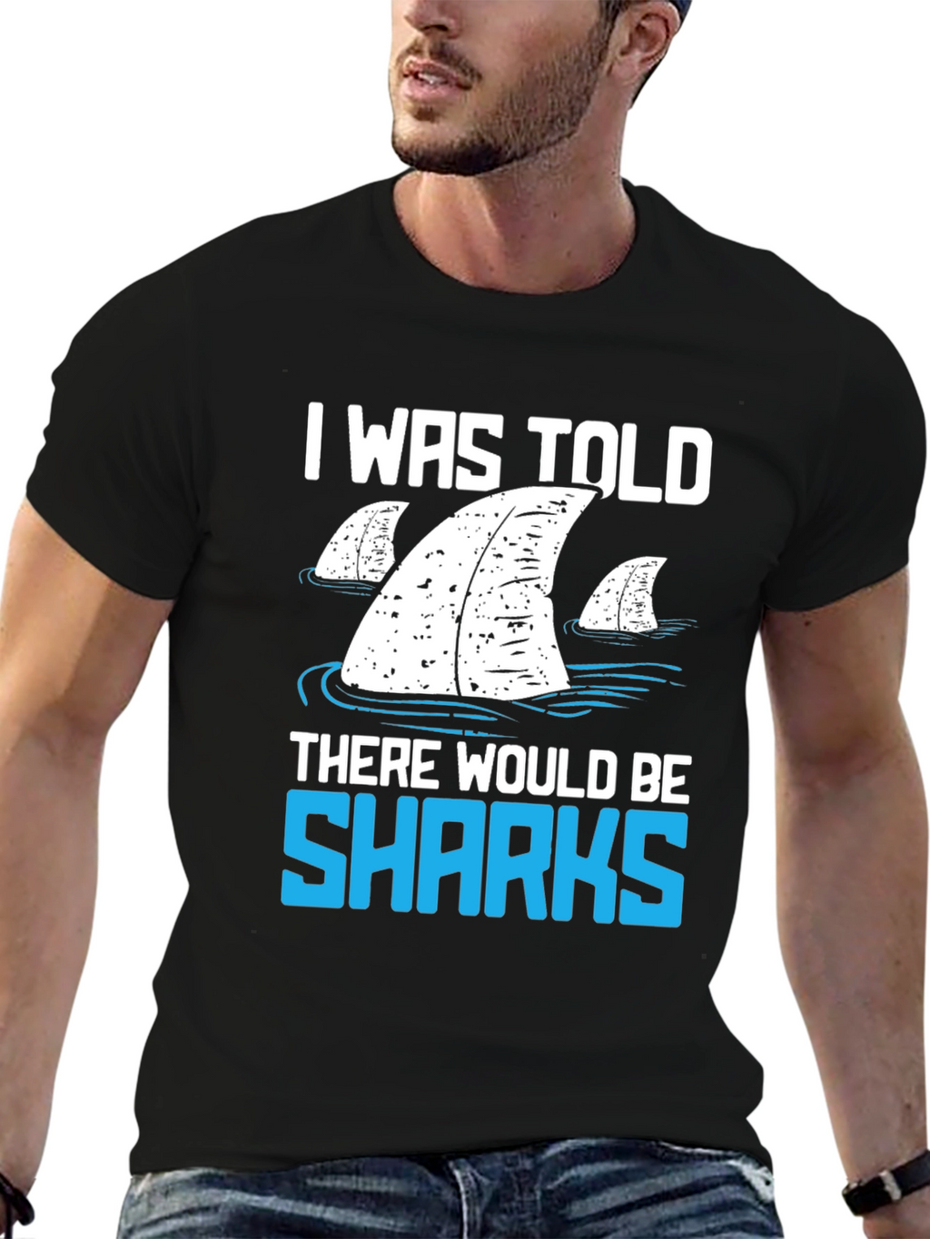 Shark Fin Graphic T-Shirt - Funny Ocean Lover Tee