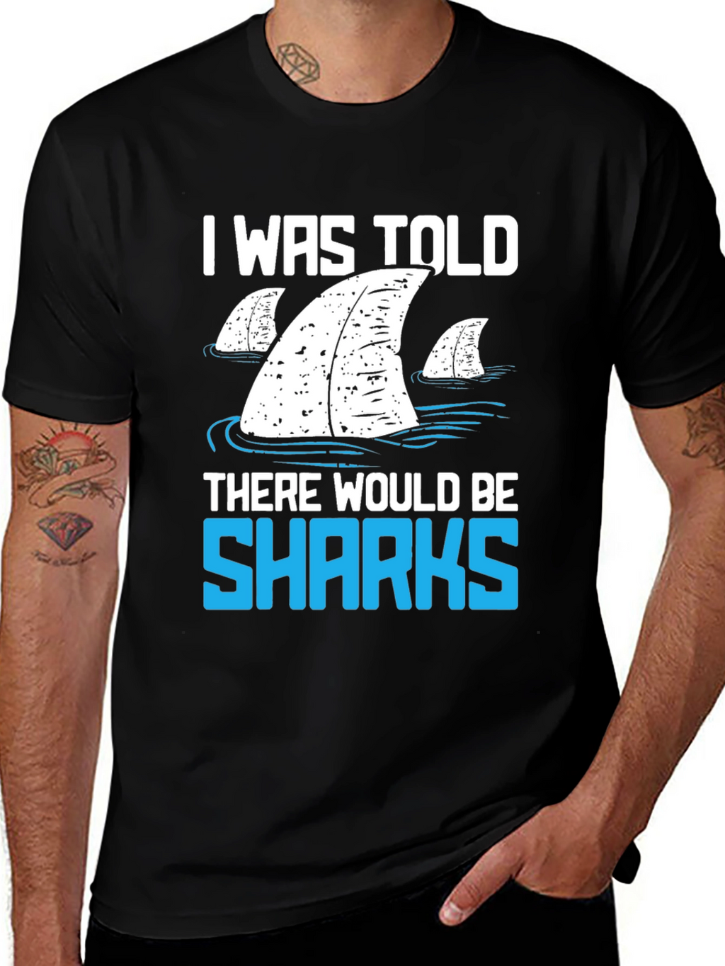 Shark Fin Graphic T-Shirt - Funny Ocean Lover Tee