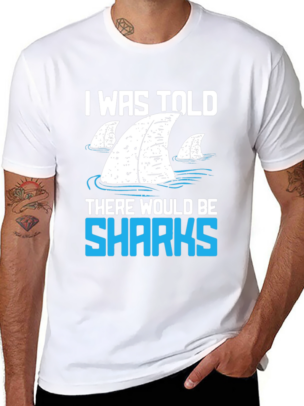 Shark Fin Graphic T-Shirt - Funny Ocean Lover Tee
