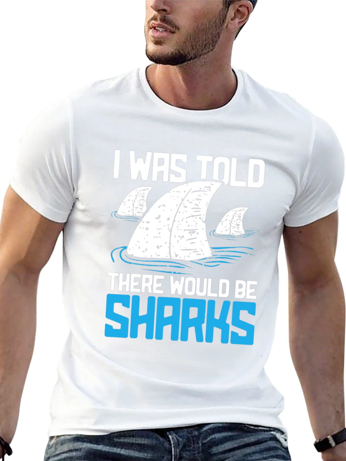 Shark Fin Graphic T-Shirt - Funny Ocean Lover Tee