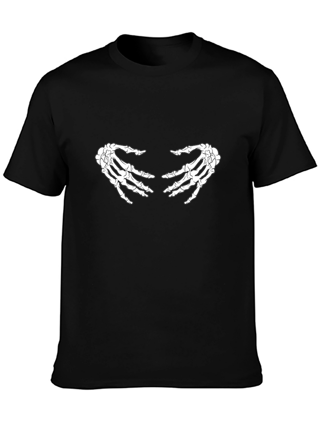 Skeleton Hands Graphic Tee - Black Casual T-Shirt