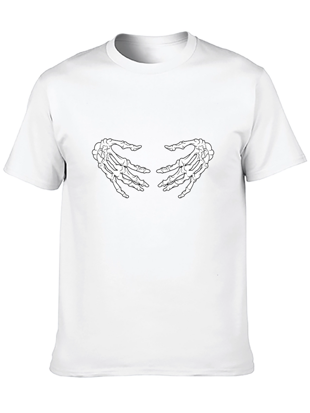 Skeleton Hands Graphic Tee - Black Casual T-Shirt