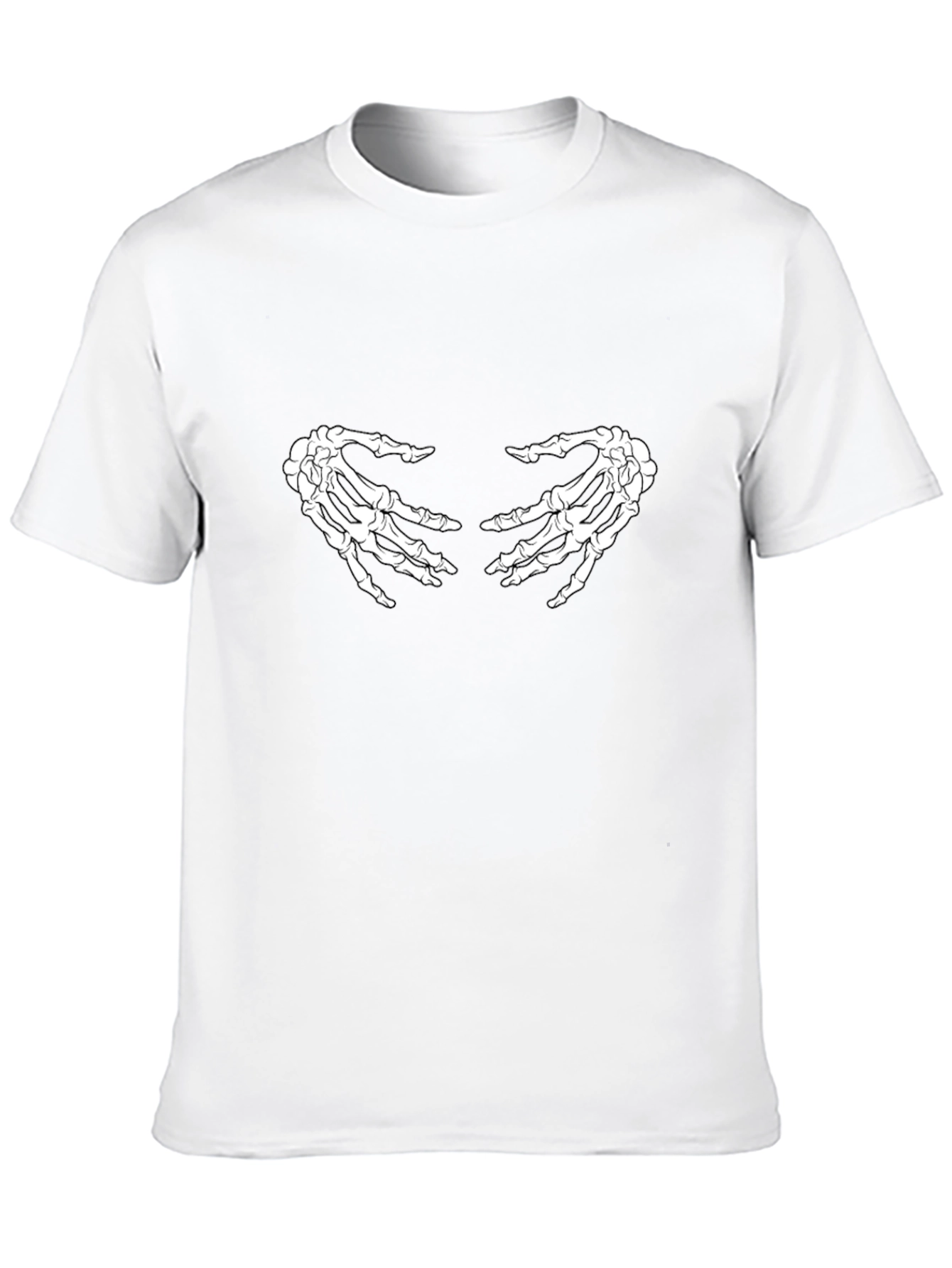 Skeleton Hands Graphic Tee - Black Casual T-Shirt