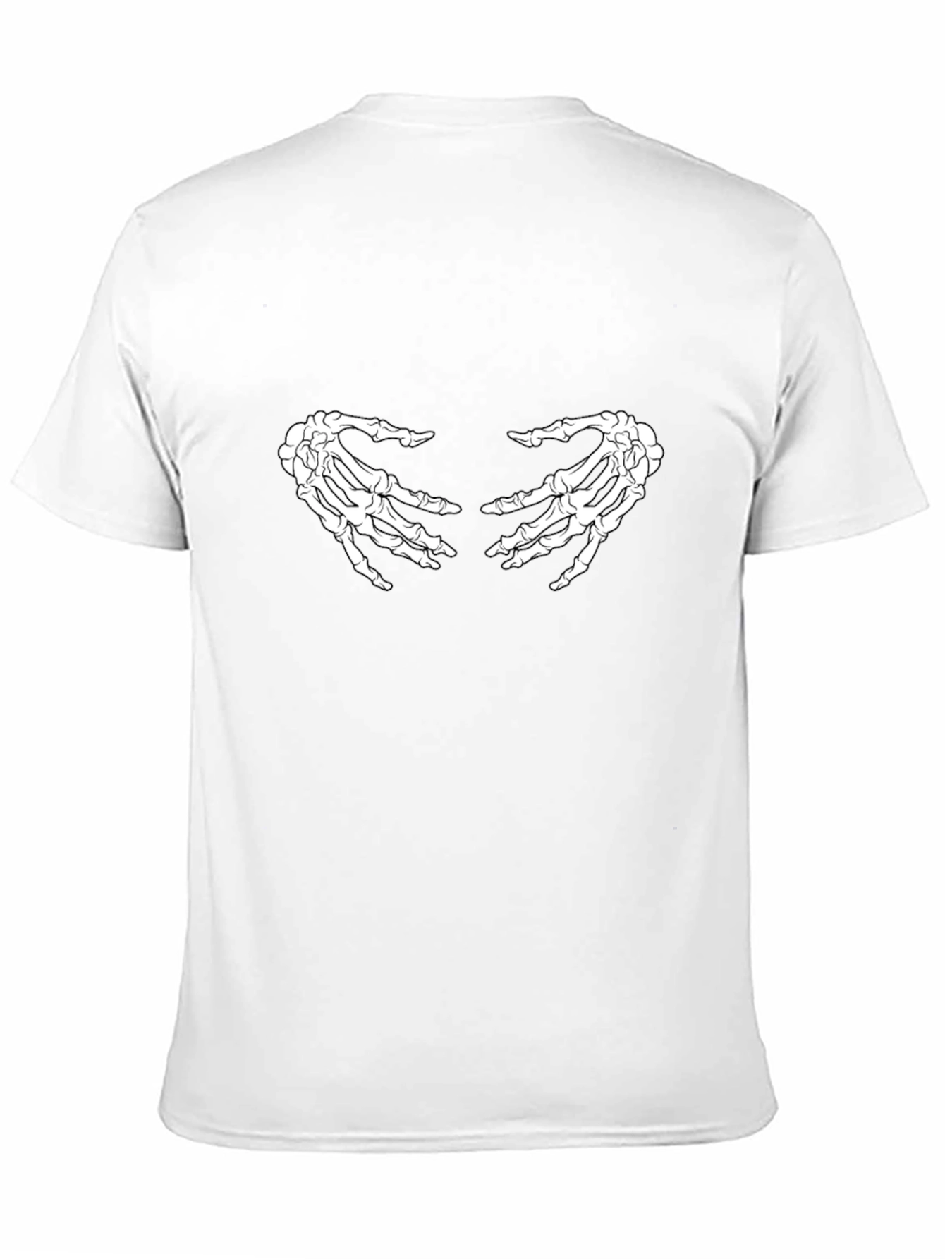 Skeleton Hands Graphic Tee - Black Casual T-Shirt