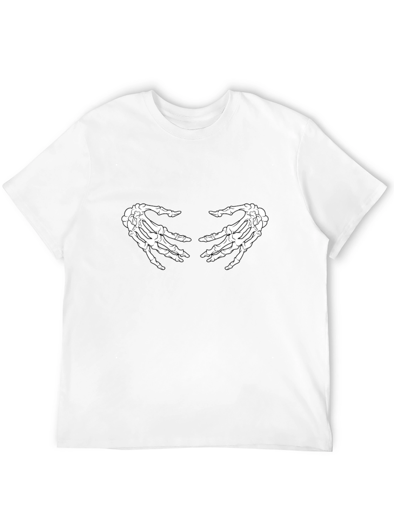 Skeleton Hands Graphic Tee - Black Casual T-Shirt