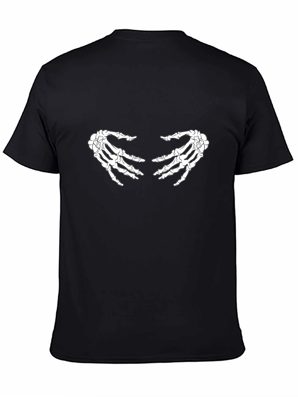 Skeleton Hands Graphic Tee - Black Casual T-Shirt