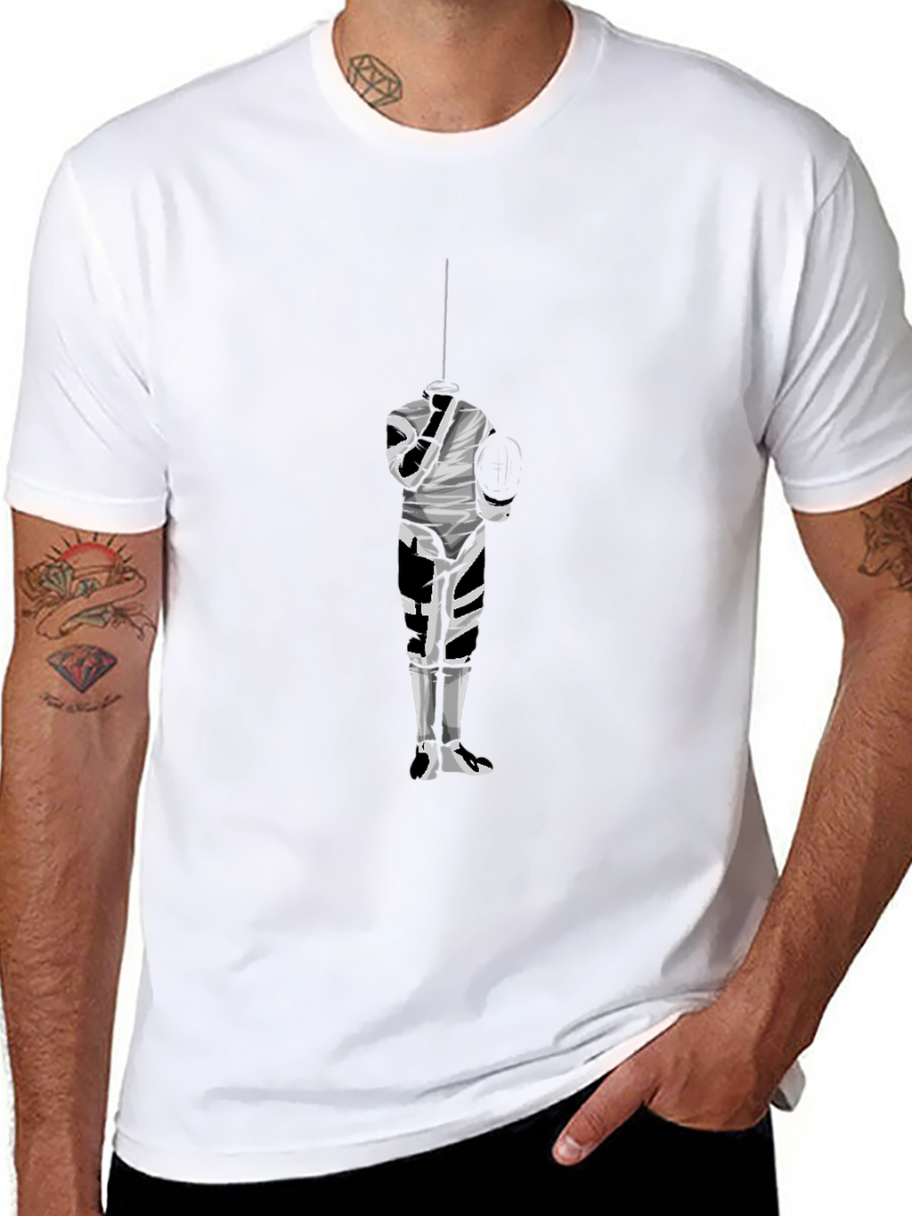 Fencing Graphic Tee - Black Cotton T-Shirt