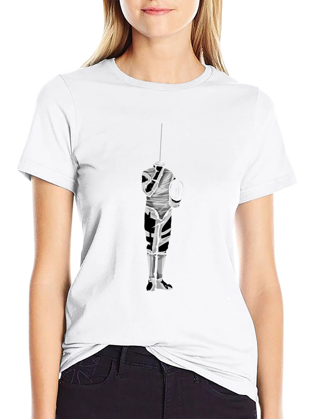 Fencing Graphic Tee - Black Cotton T-Shirt