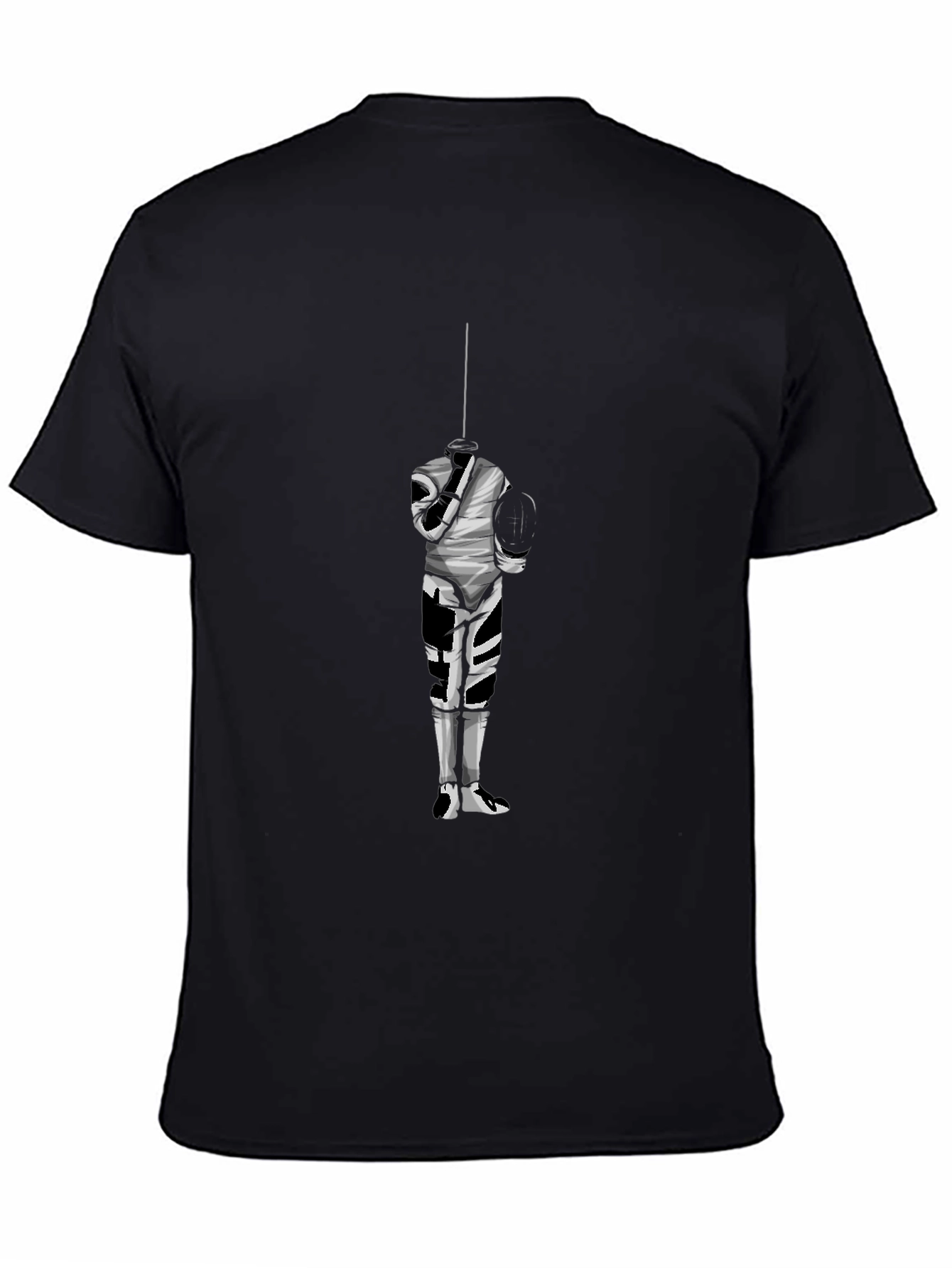 Fencing Graphic Tee - Black Cotton T-Shirt