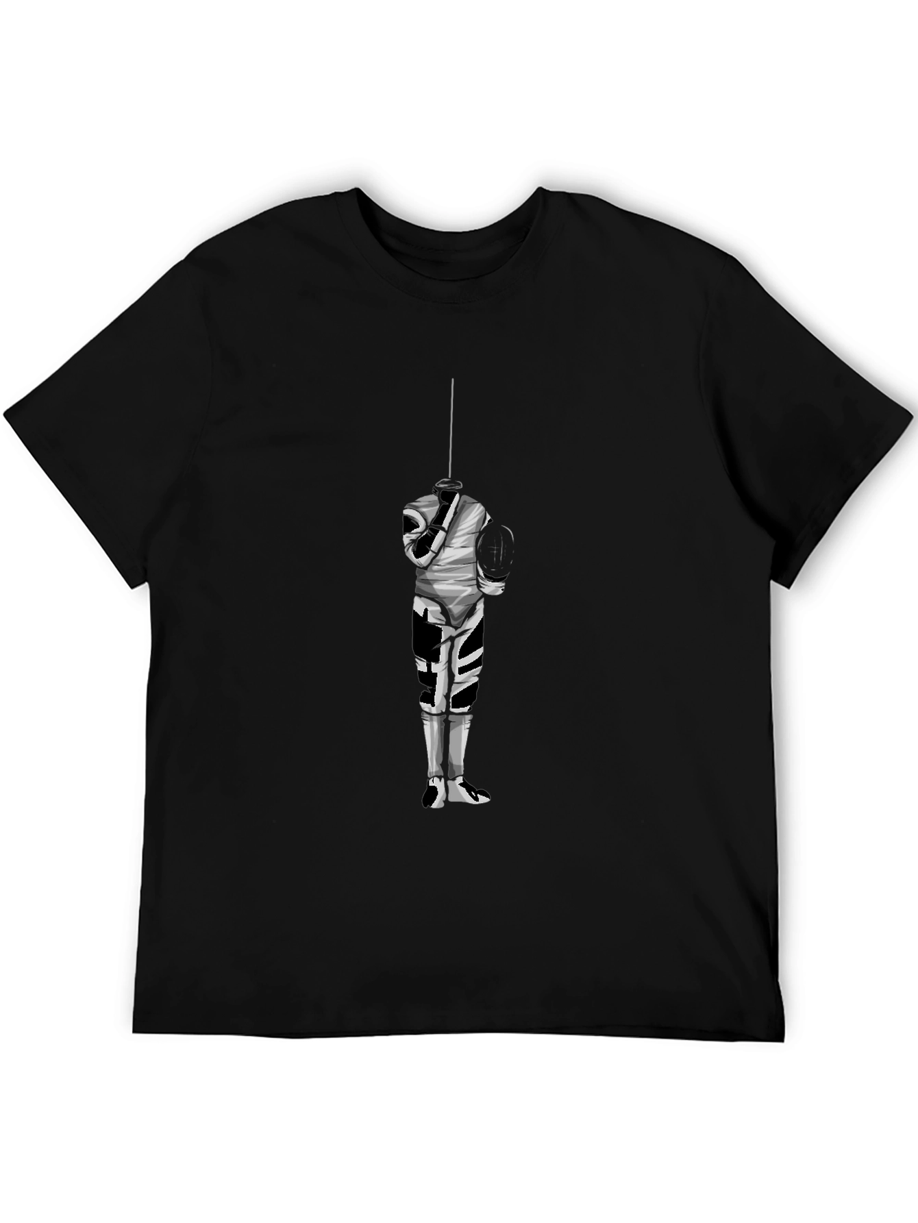 Fencing Graphic Tee - Black Cotton T-Shirt