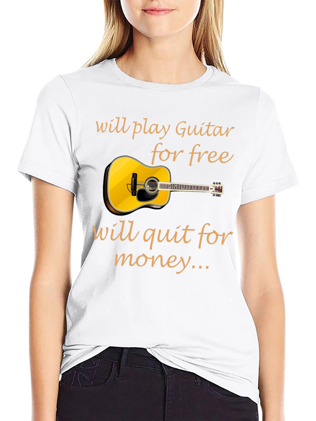 Guitar Player T-Shirt - Will Play for Free