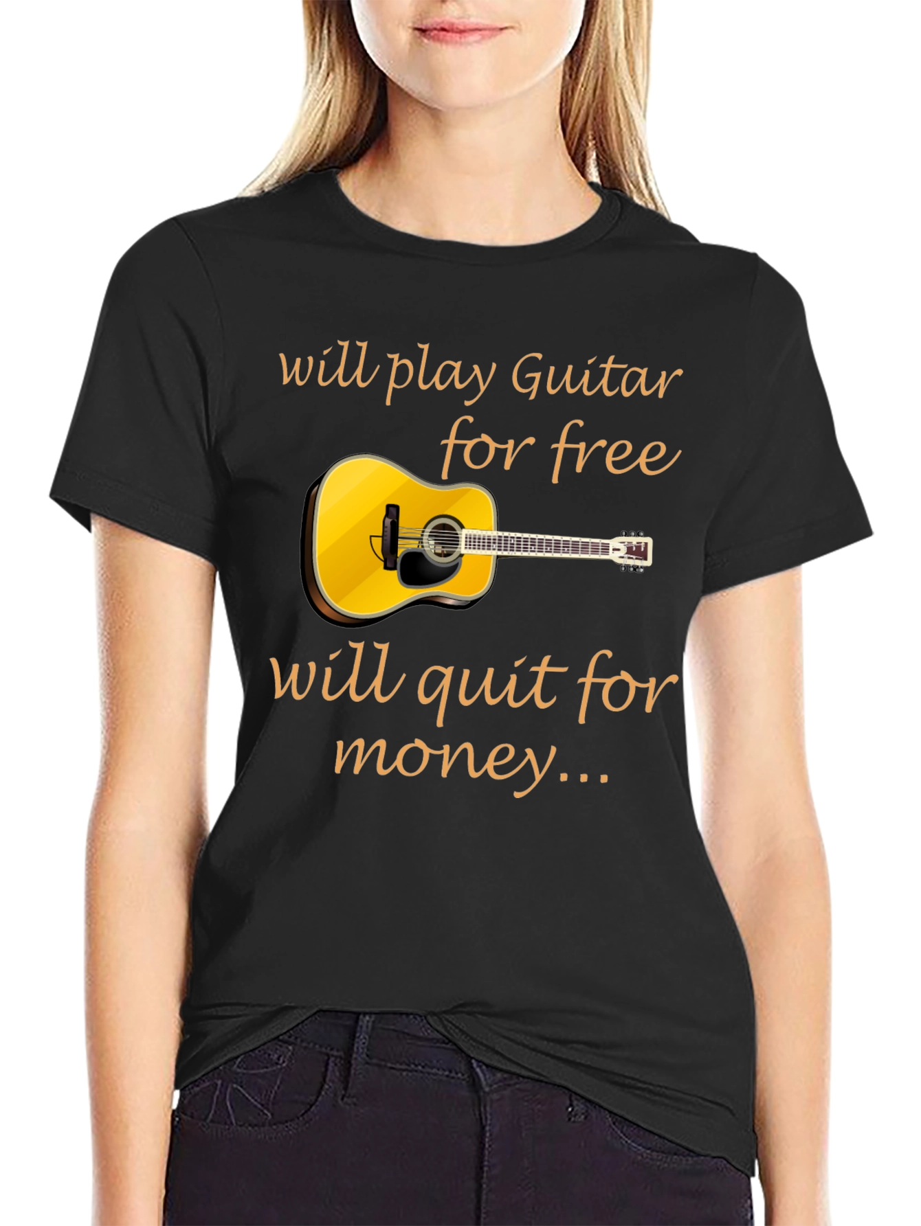 Guitar Player T-Shirt - Will Play for Free
