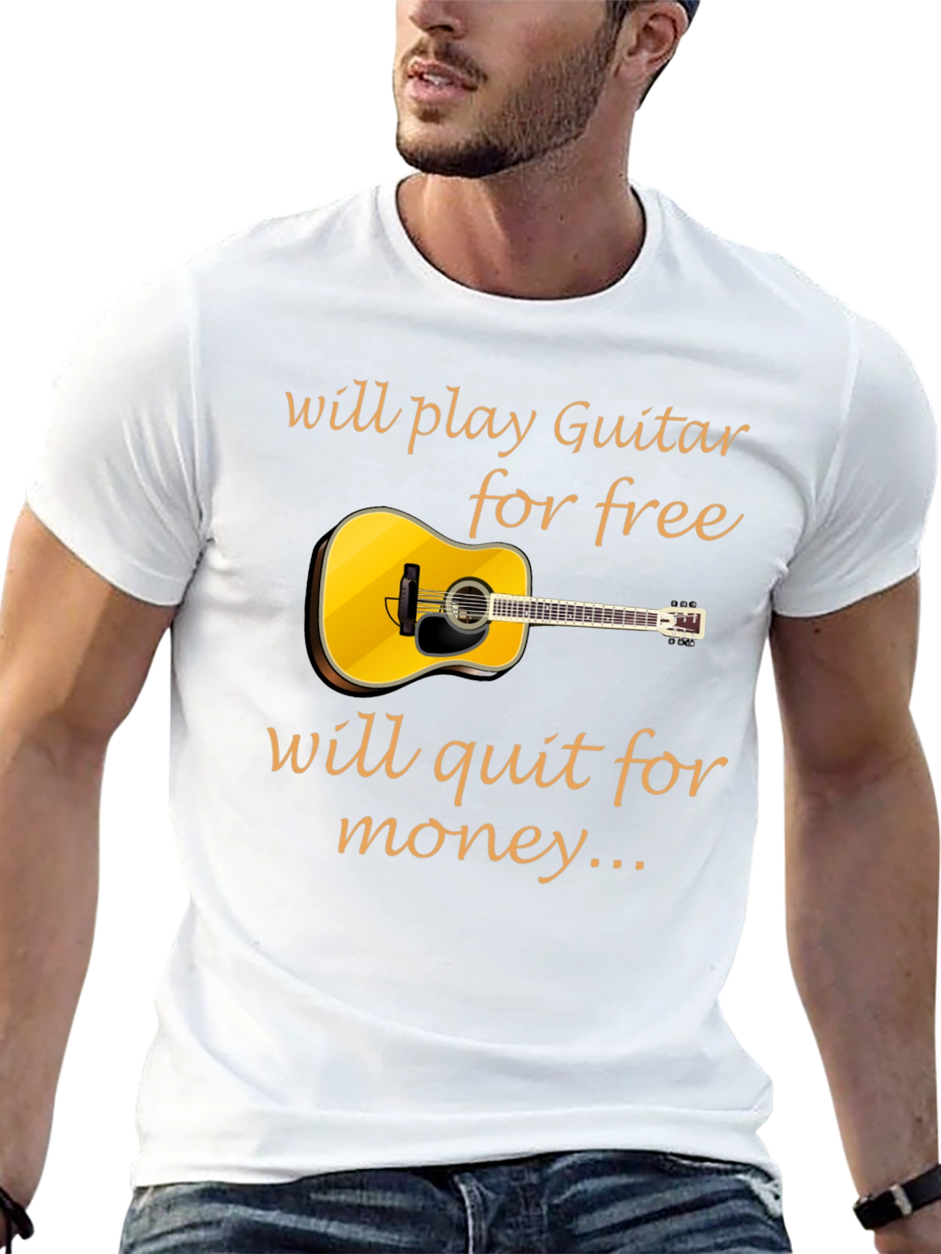 Guitar Player T-Shirt - Will Play for Free