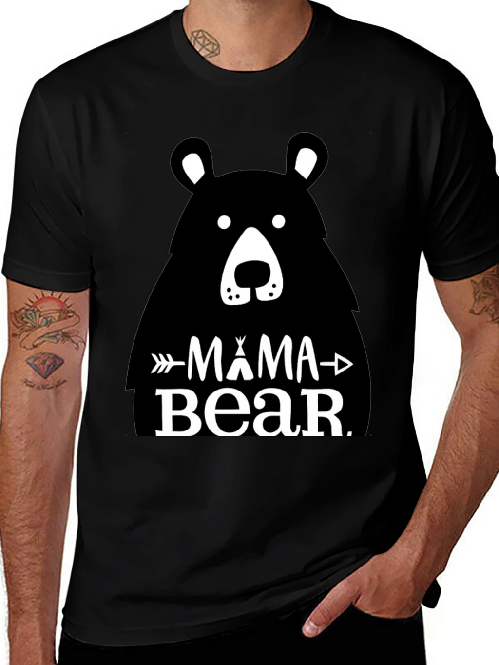 Mama Bear Graphic Tee - Black Unisex T-Shirt
