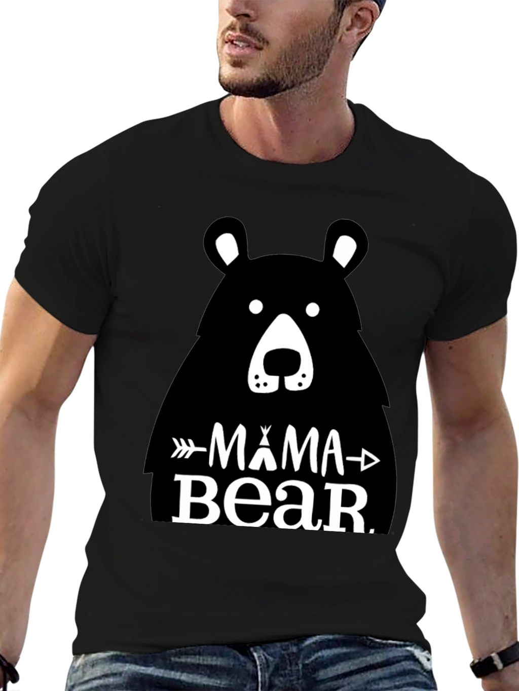 Mama Bear Graphic Tee - Black Unisex T-Shirt