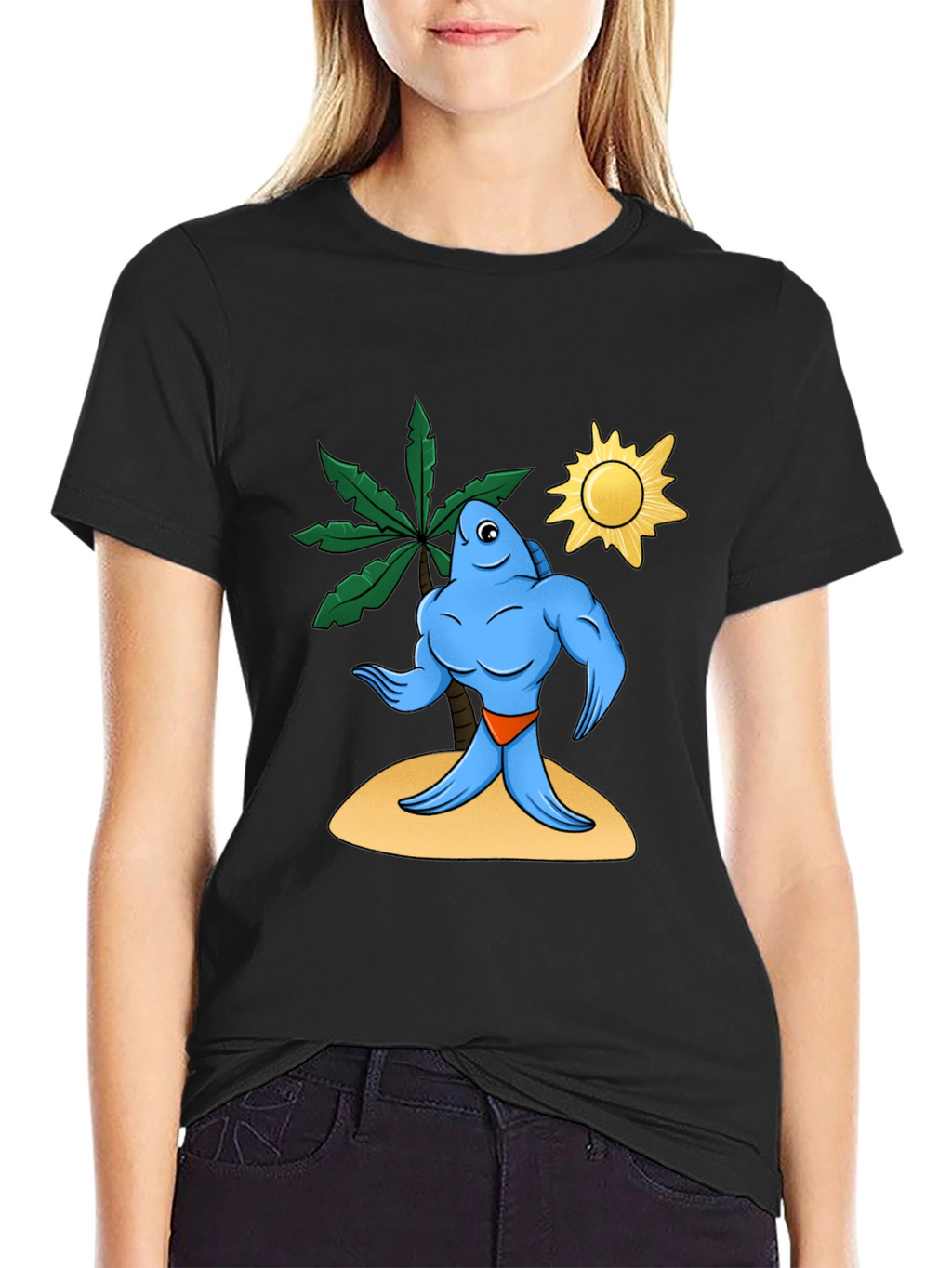 Buff Fish on Island Graphic Tee