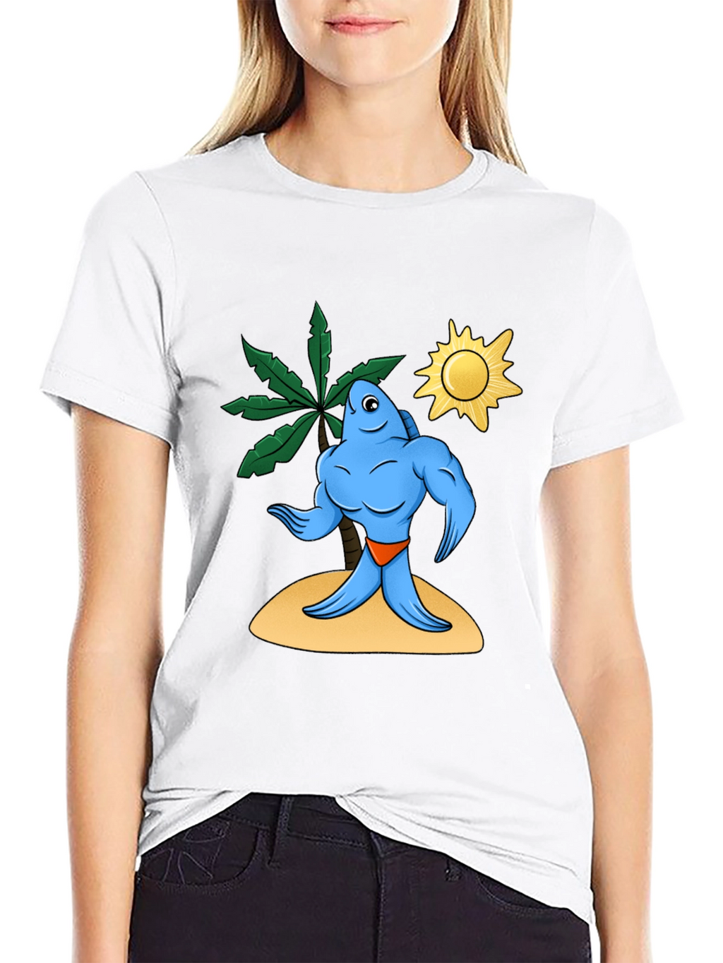 Buff Fish on Island Graphic Tee
