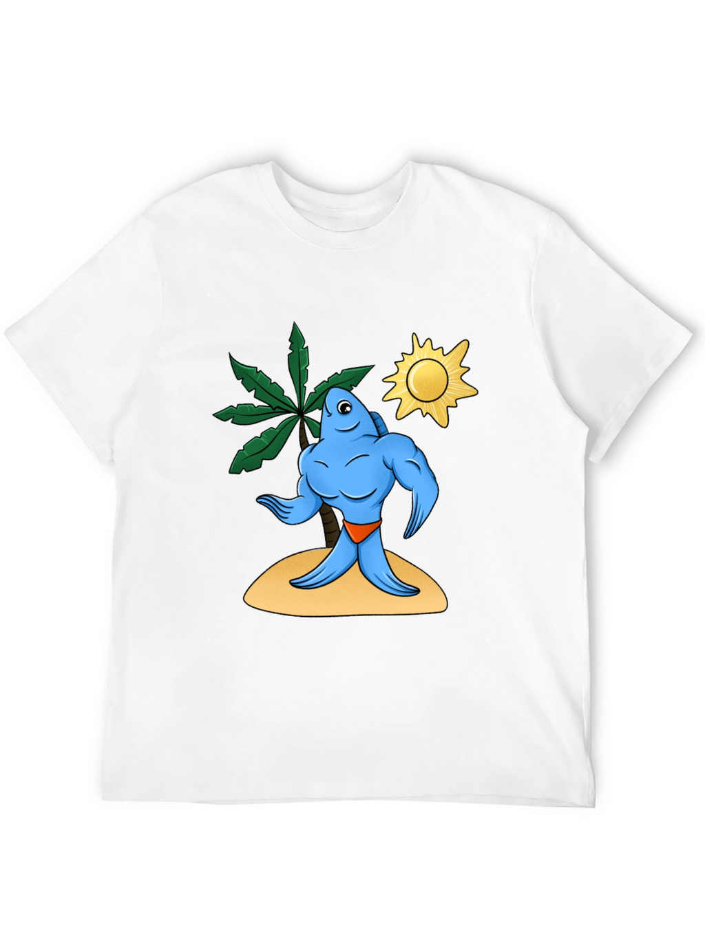 Buff Fish on Island Graphic Tee