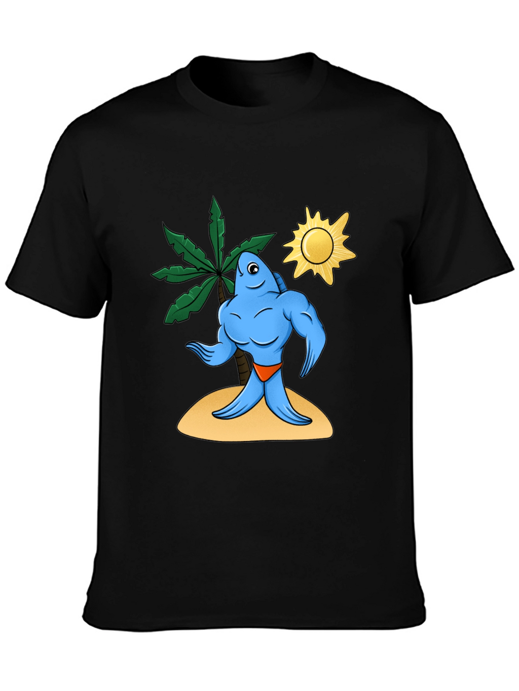 Buff Fish on Island Graphic Tee