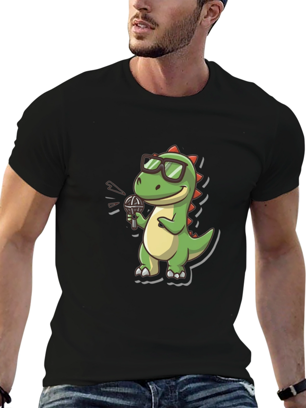 Dino Singer Black T-Shirt