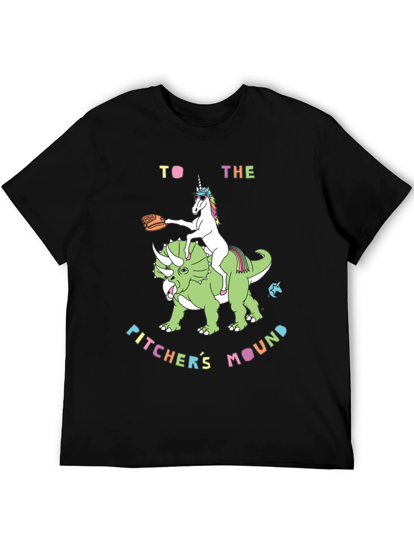 Unicorn Dinosaur Pitchers Mound T-Shirt