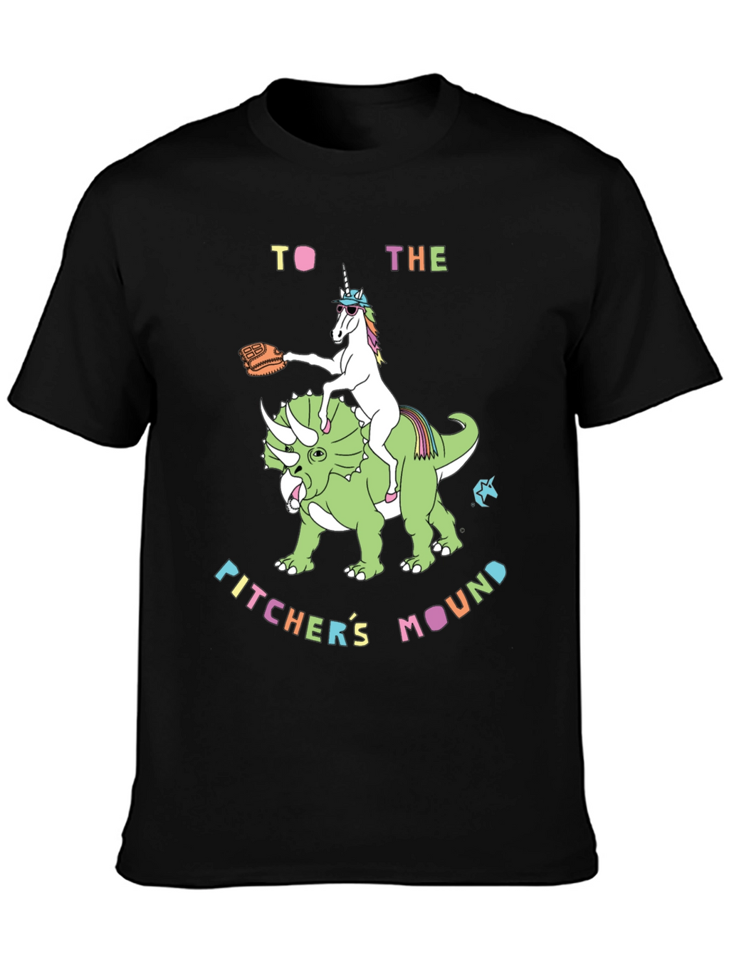 Unicorn Dinosaur Pitchers Mound T-Shirt