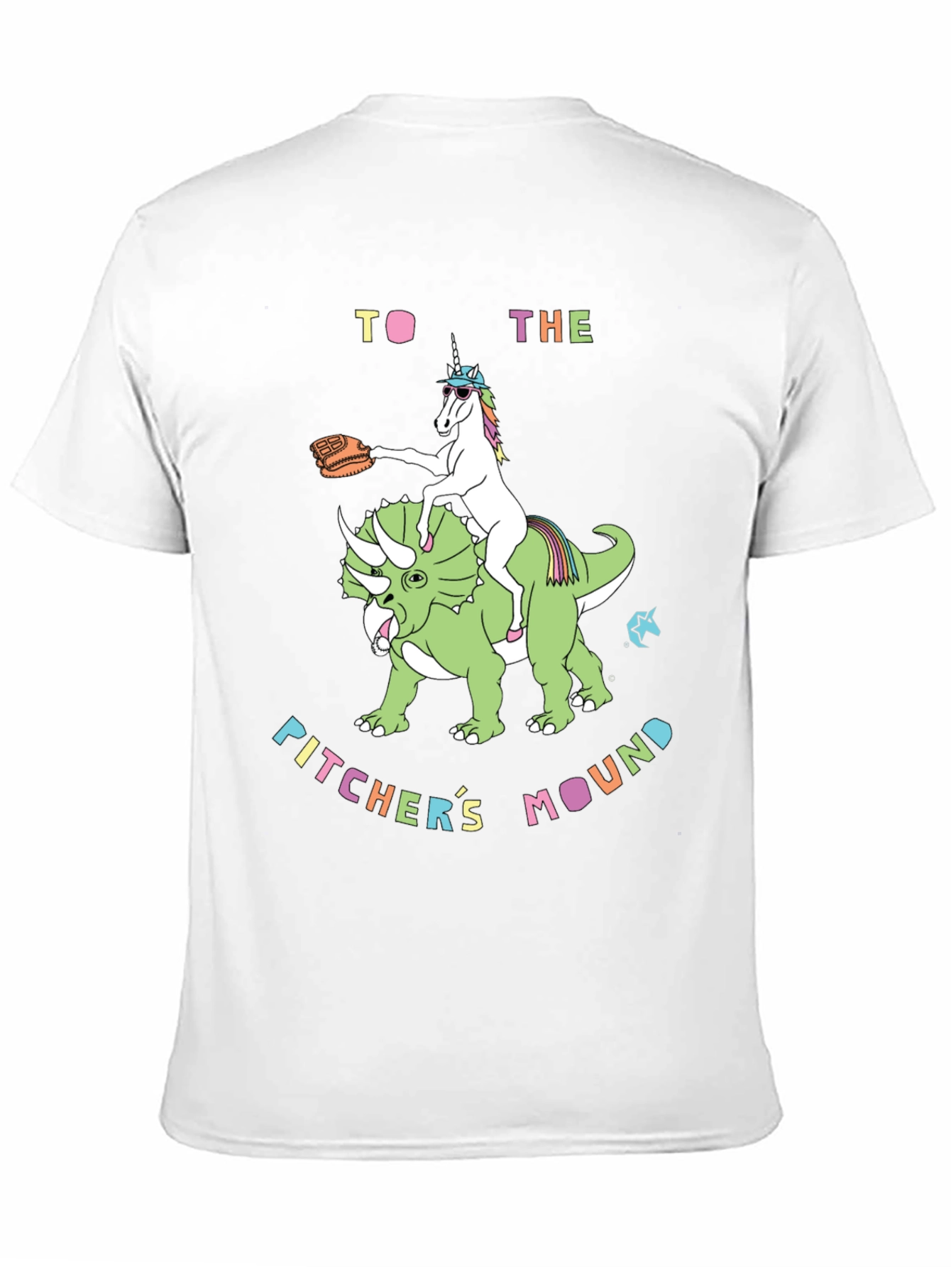 Unicorn Dinosaur Pitchers Mound T-Shirt