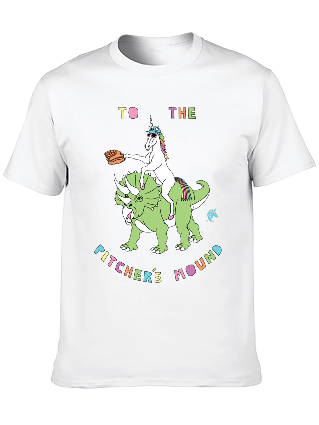 Unicorn Dinosaur Pitchers Mound T-Shirt