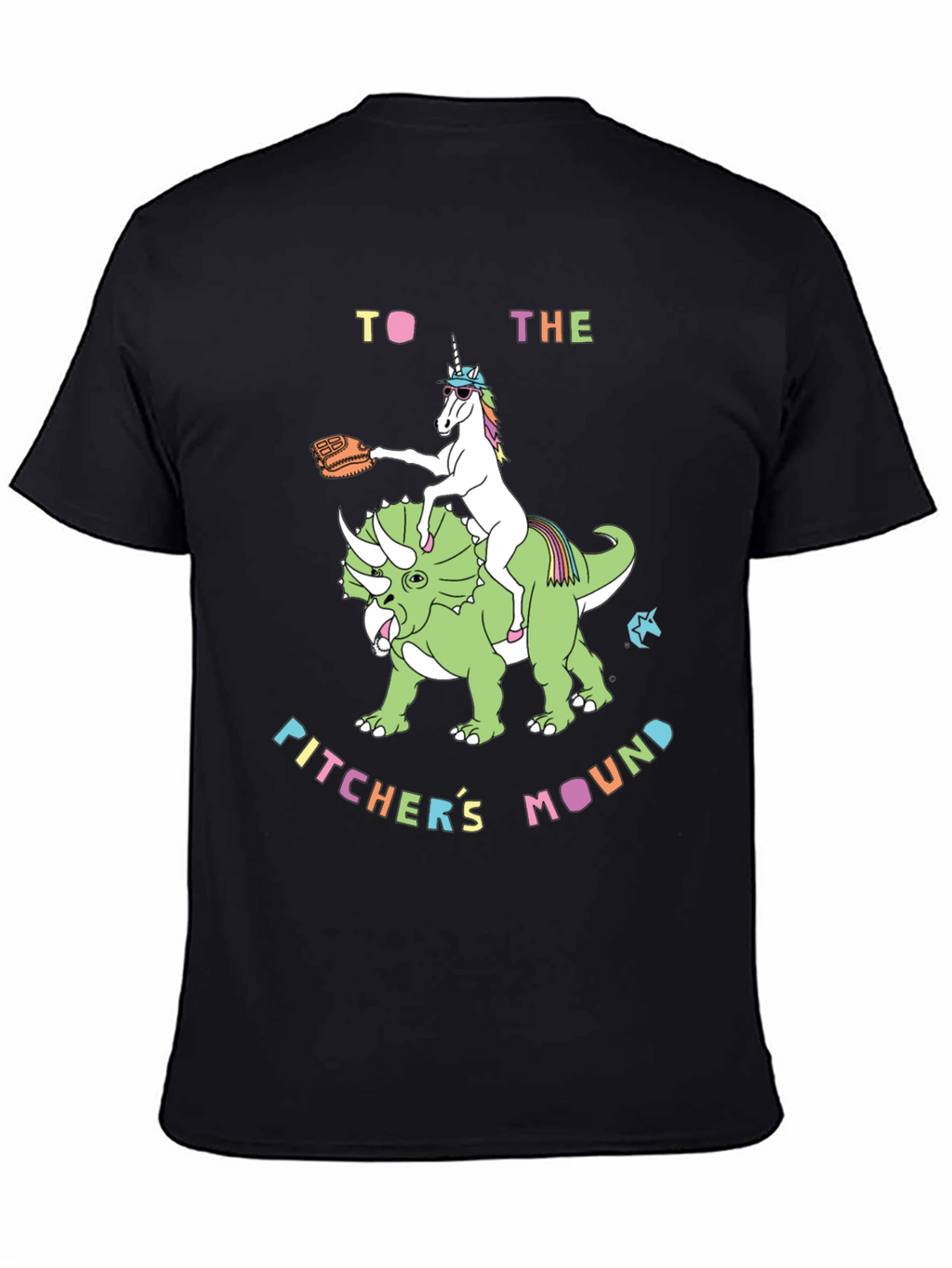 Unicorn Dinosaur Pitchers Mound T-Shirt