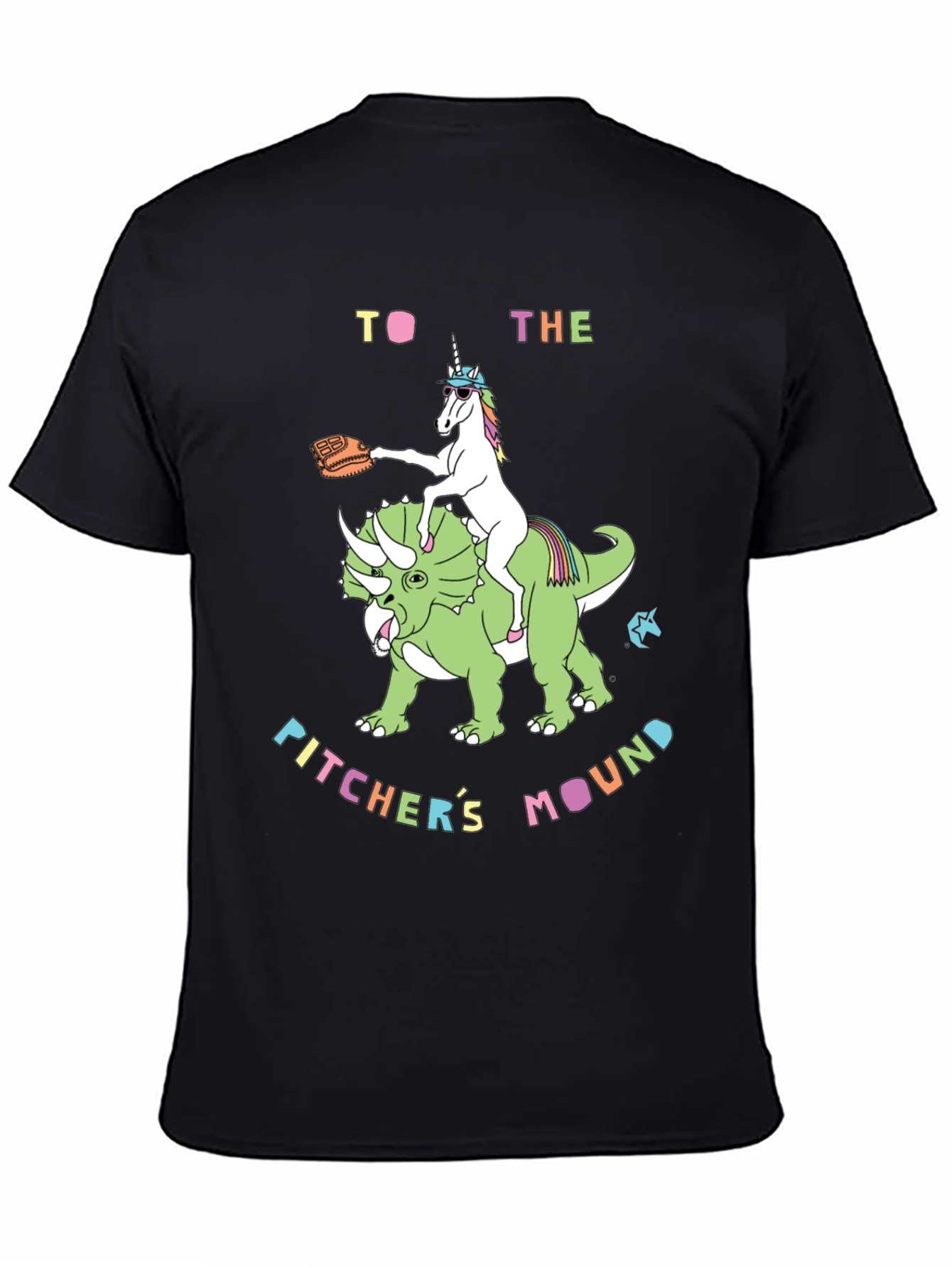 Unicorn Dinosaur Pitchers Mound T-Shirt