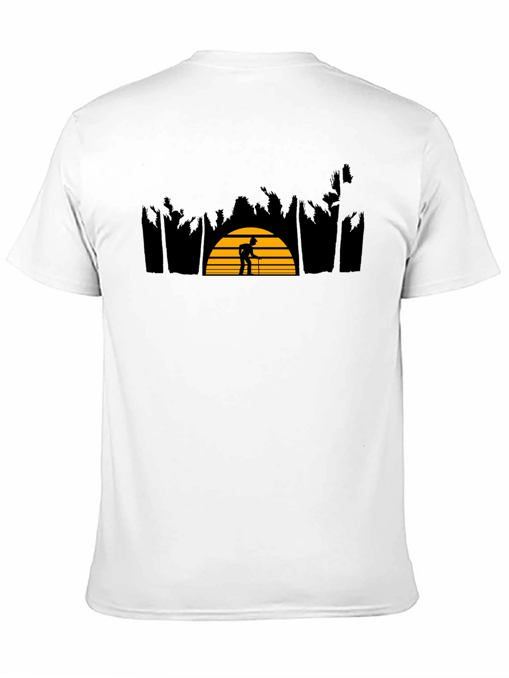 Sunset Silhouette Graphic Tee - Stylish Black Cotton Shirt